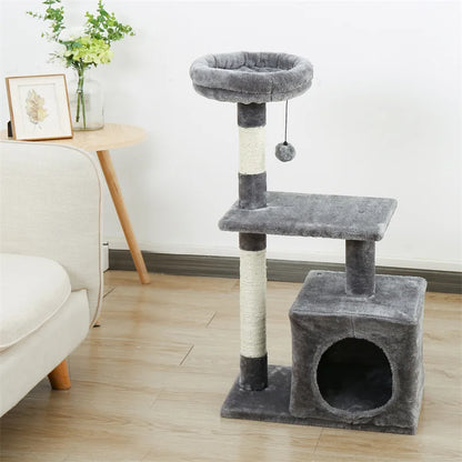 Multi-Level Cat Tree with Scratch Board