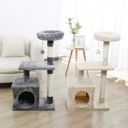 Multi-Level Cat Tree with Scratch Board