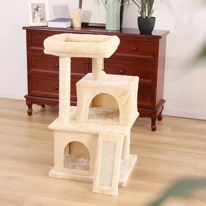 Multi-Level Cat Tree with Scratch Board