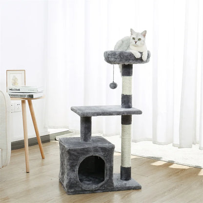 Multi-Level Cat Tree with Scratch Board