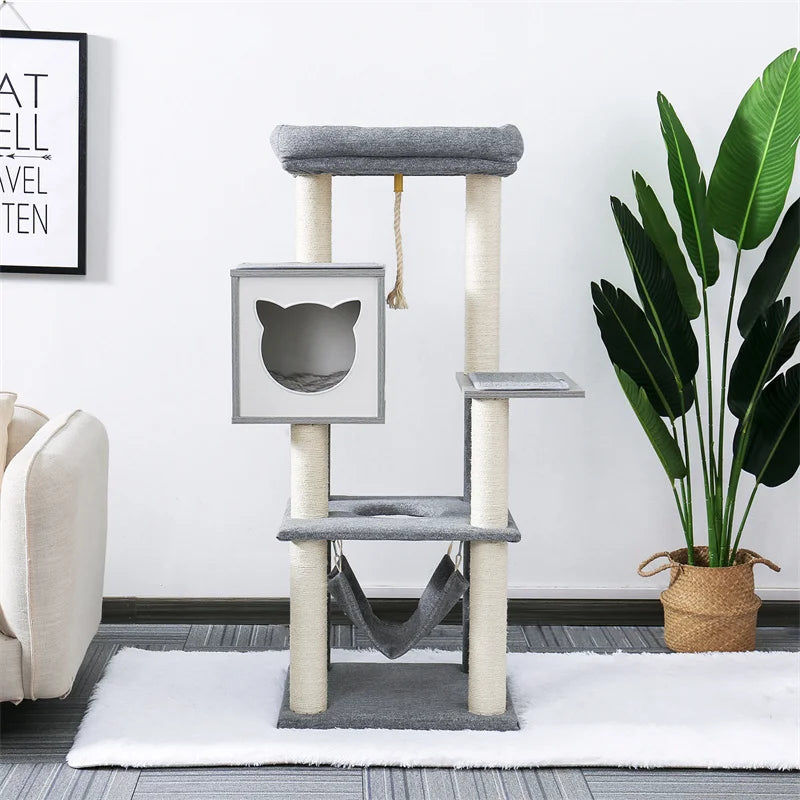 Multi-Level Cat Tree with Scratch Board