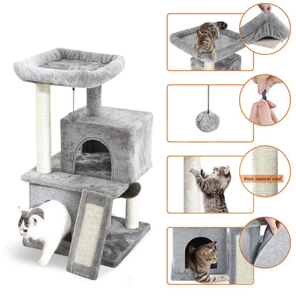 Multi-Level Cat Tree with Scratch Board