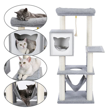 Multi-Level Cat Tree with Scratch Board