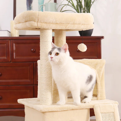 Multi-Level Cat Tree with Scratch Board