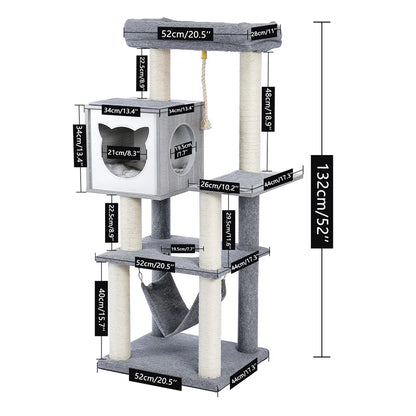 Multi-Level Cat Tree with Scratch Board