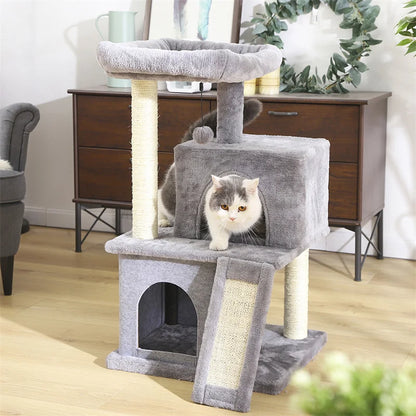 Multi-Level Cat Tree with Scratch Board