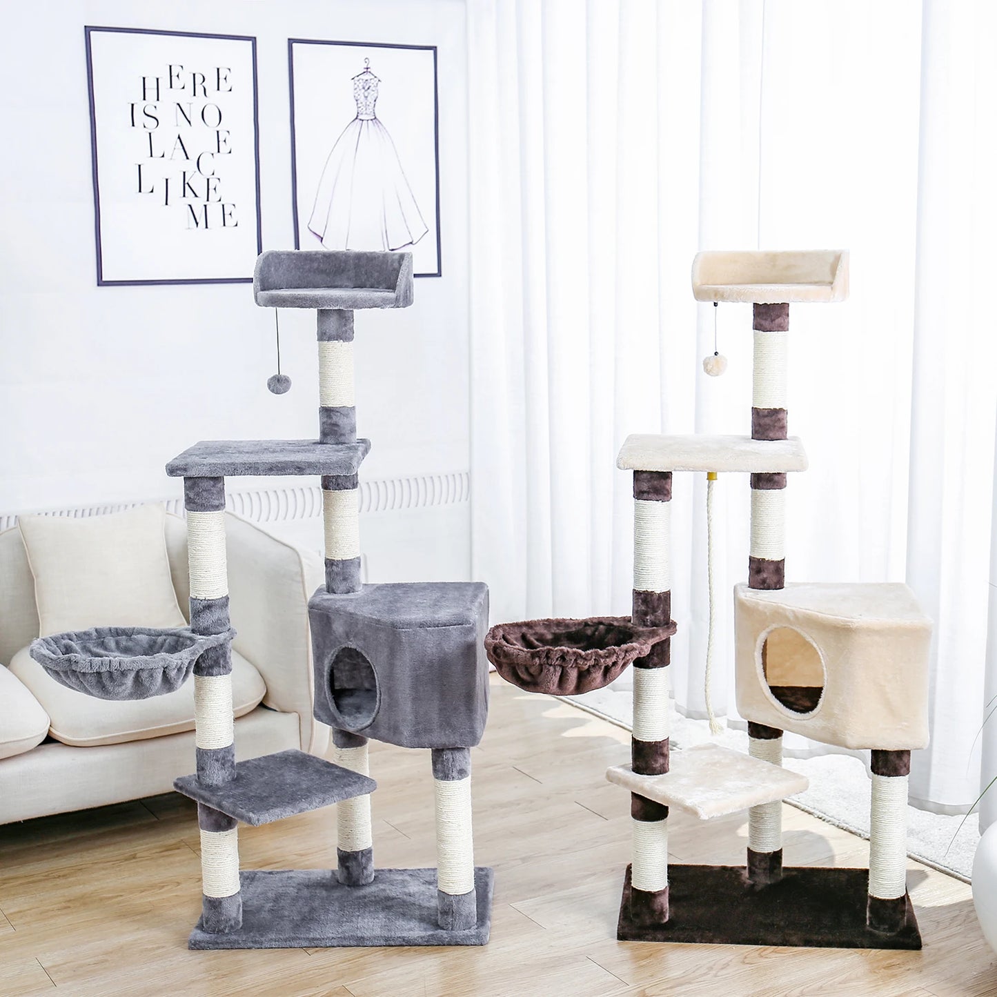 Multi-Level Cat Tree with Scratch Board