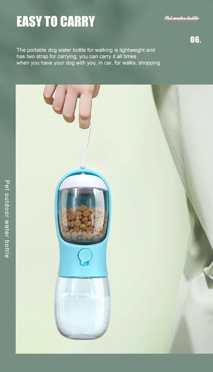 2-in-1 Portable Pet Water Bottle & Food Dispenser