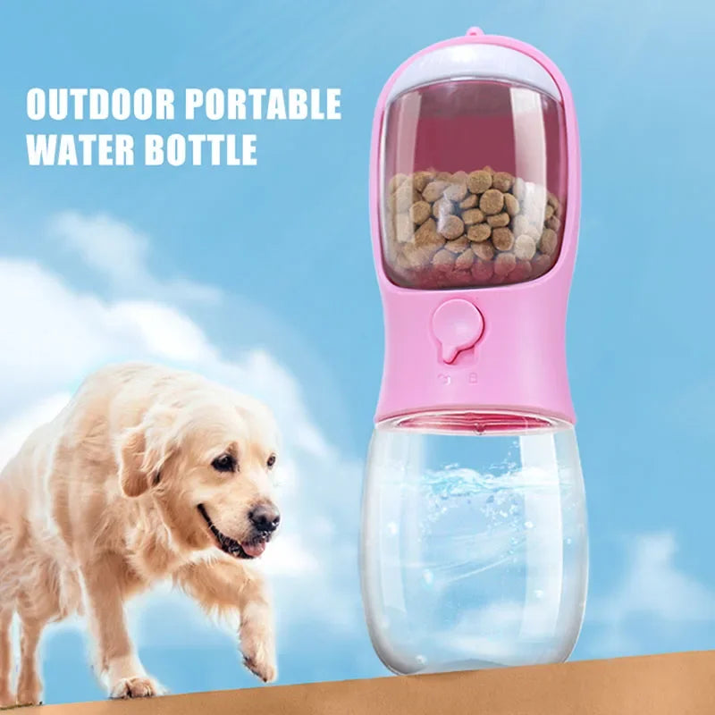 2-in-1 Portable Pet Water Bottle & Food Dispenser