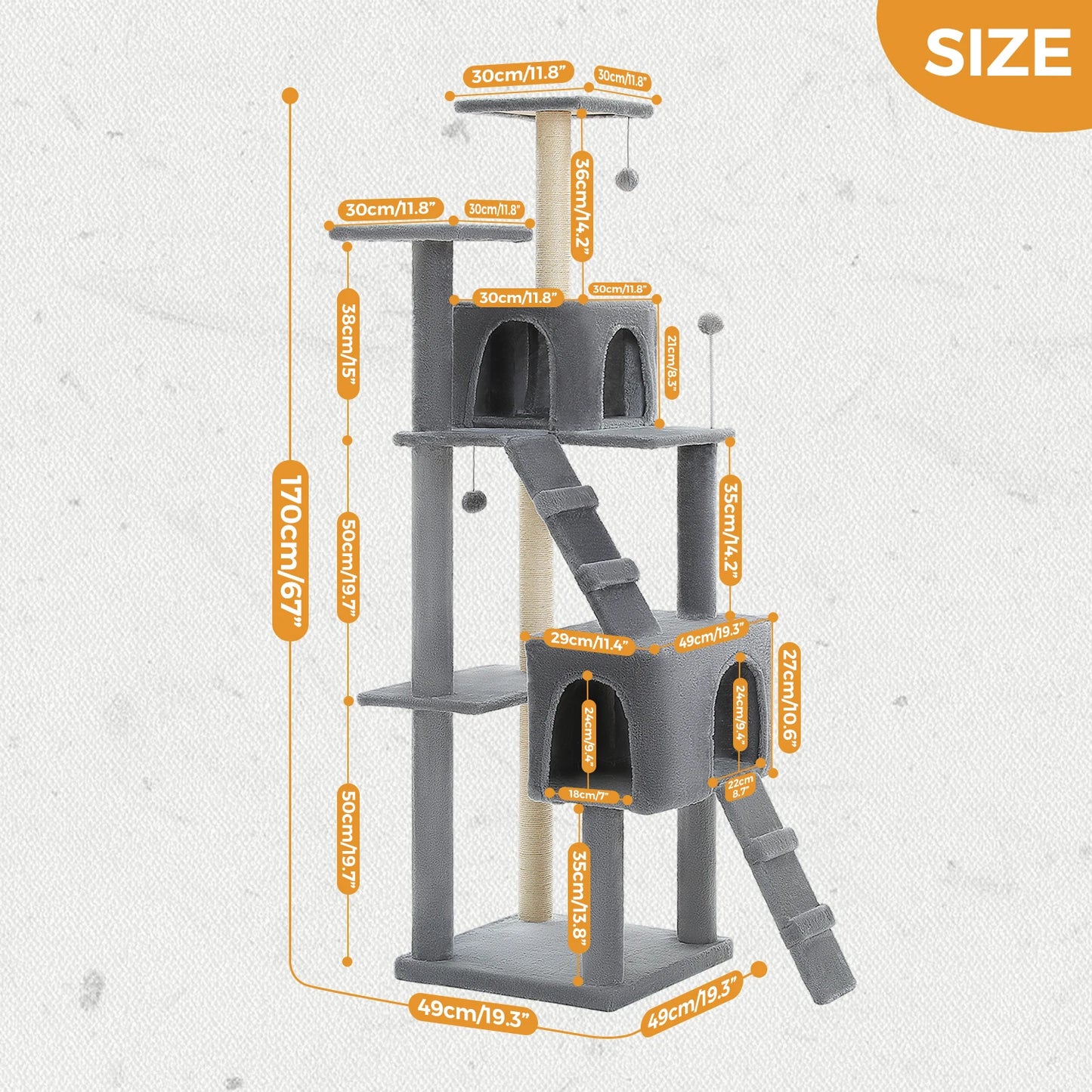 Multi-Level Cat Tree with Scratch Board