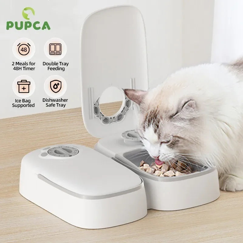 2 Meals Automatic Pet Feeder | Smart Cat Food Dispenser