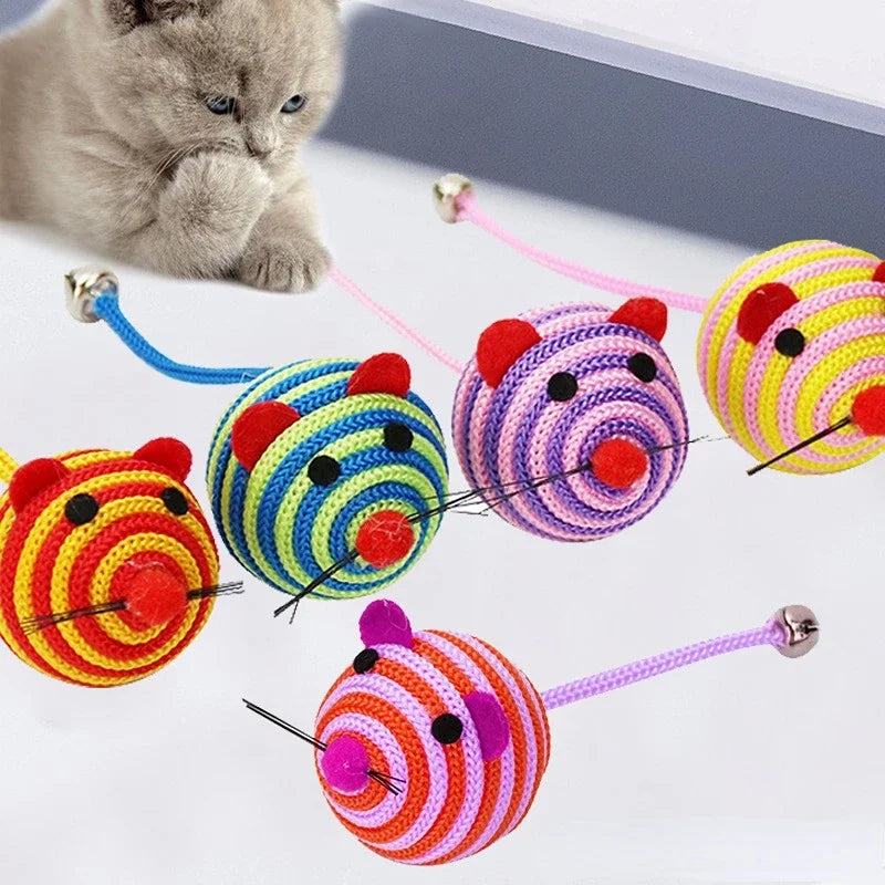 Stripe Nylon Cat Toy with Bell