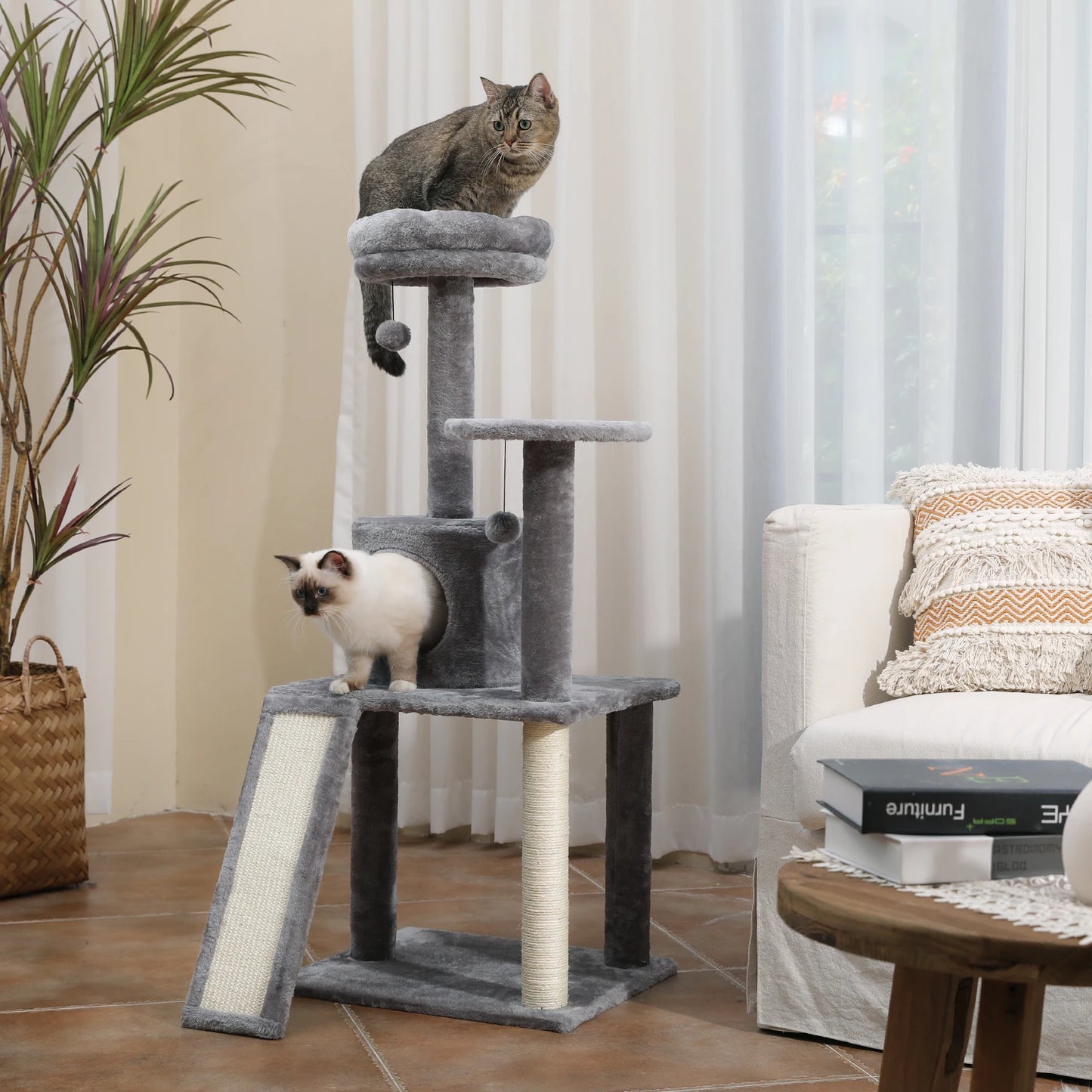 Multi-Level Cat Tree with Scratch Board