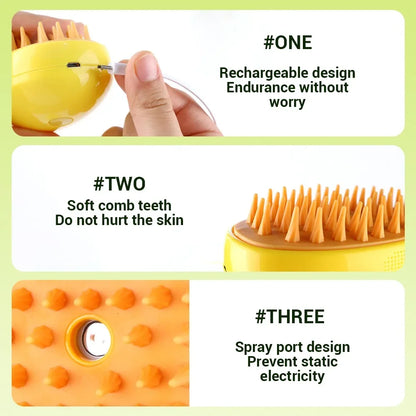 3-in-1 Steamy Brush Pets