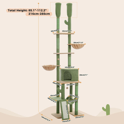 Cactus Cat Tree with Hammocks & Condos