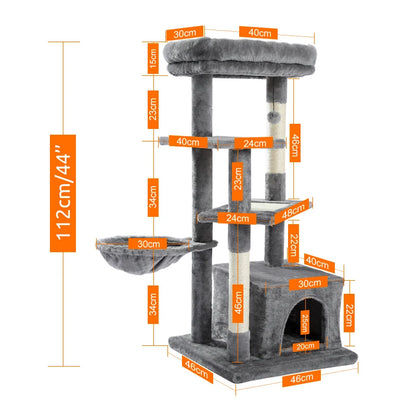 Multi-Level Cat Tree with Scratch Board