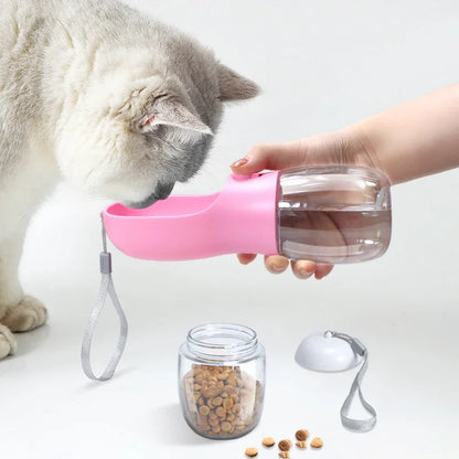 2-in-1 Portable Pet Water Bottle & Food Dispenser