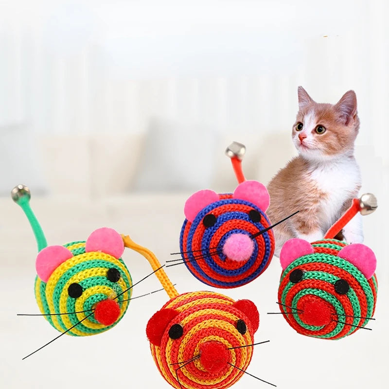 Stripe Nylon Cat Toy with Bell