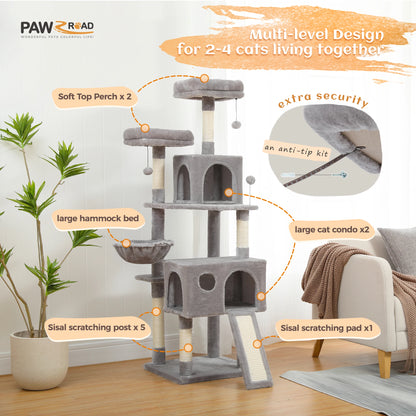 Multi-Level Cat Tree with Scratch Board