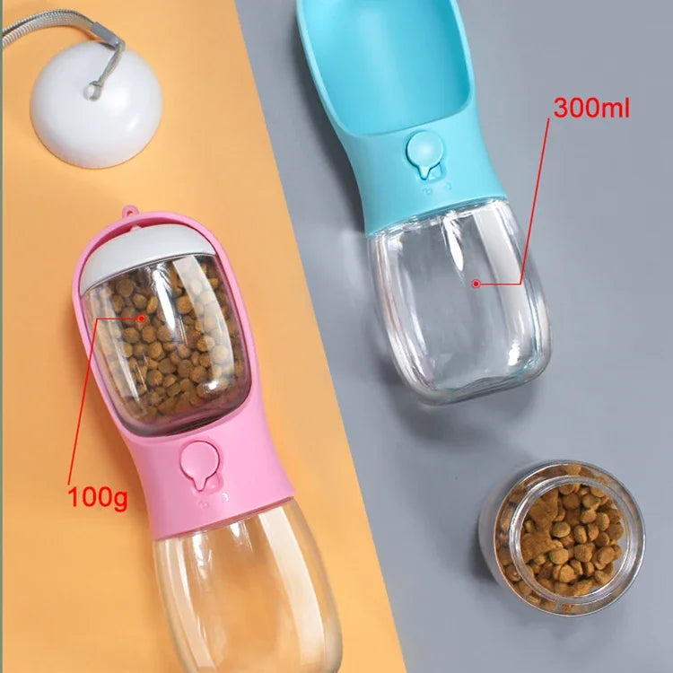 2-in-1 Portable Pet Water Bottle & Food Dispenser