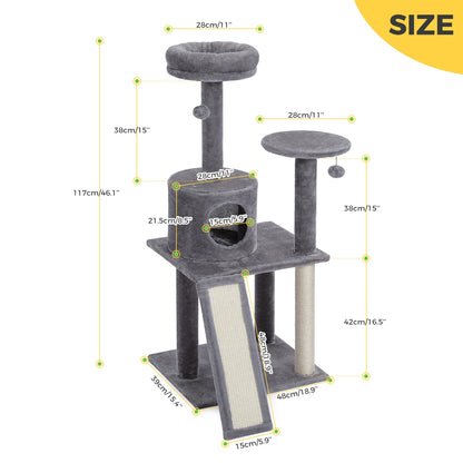 Multi-Level Cat Tree with Scratch Board