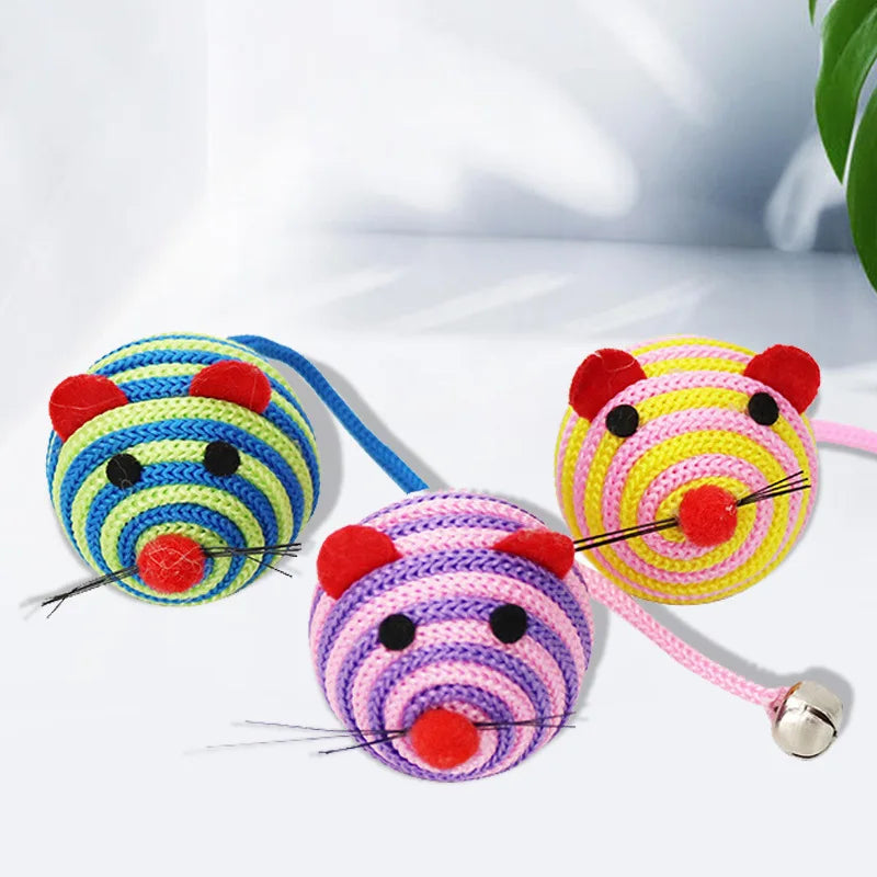 Stripe Nylon Cat Toy with Bell