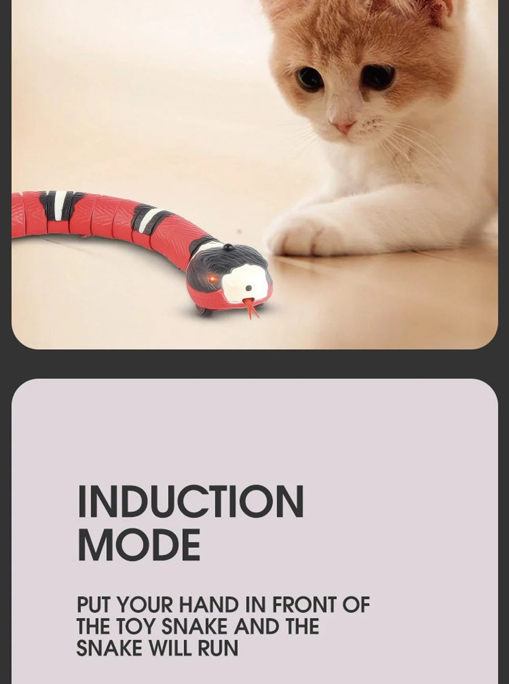 Smart Sensing Interactive Snake Toy For Pets