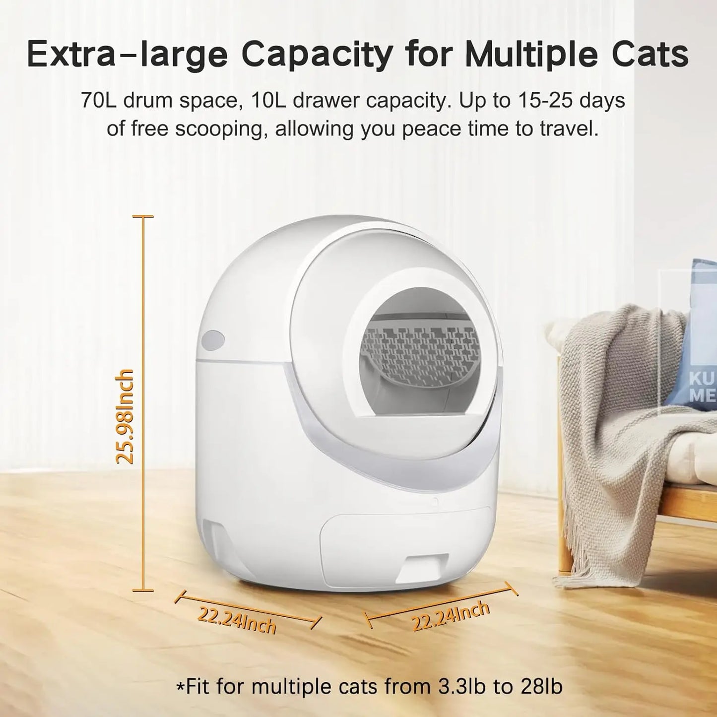 ATUBAN Automatic Self-Cleaning Cat Litter Box