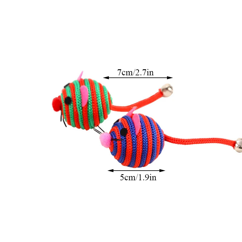 Stripe Nylon Cat Toy with Bell