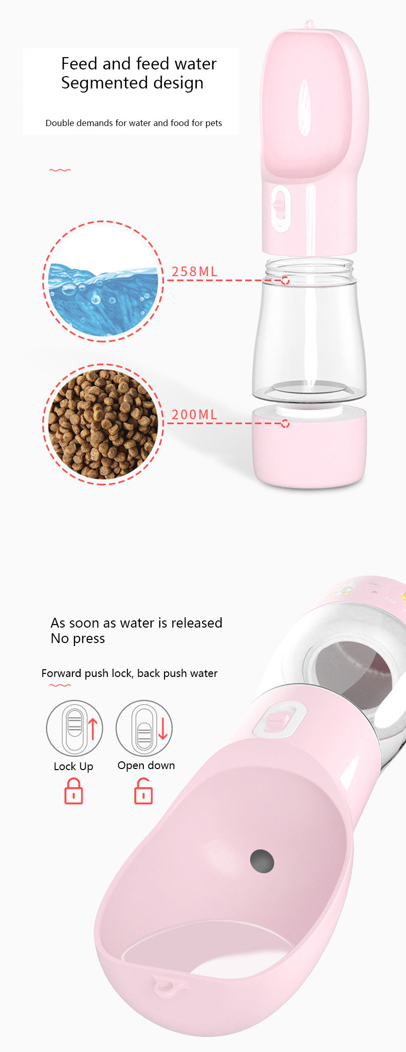 Portable Pet Dog Water Bottle Feeder