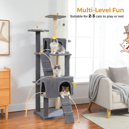 Multi-Level Cat Tree with Scratch Board