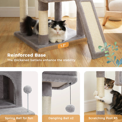 Multi-Level Cat Tree with Scratch Board