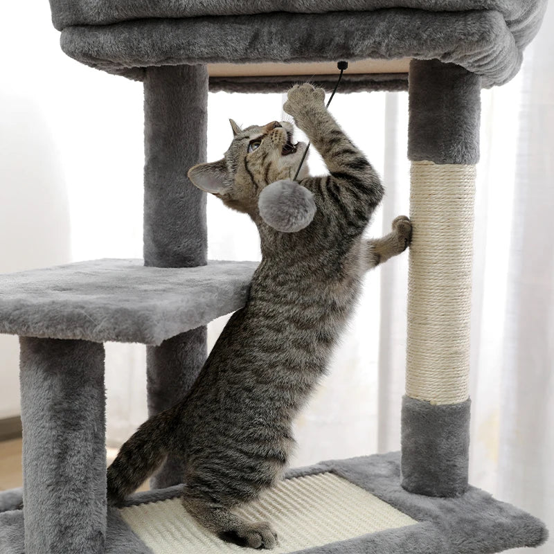 Multi-Level Cat Tree with Scratch Board